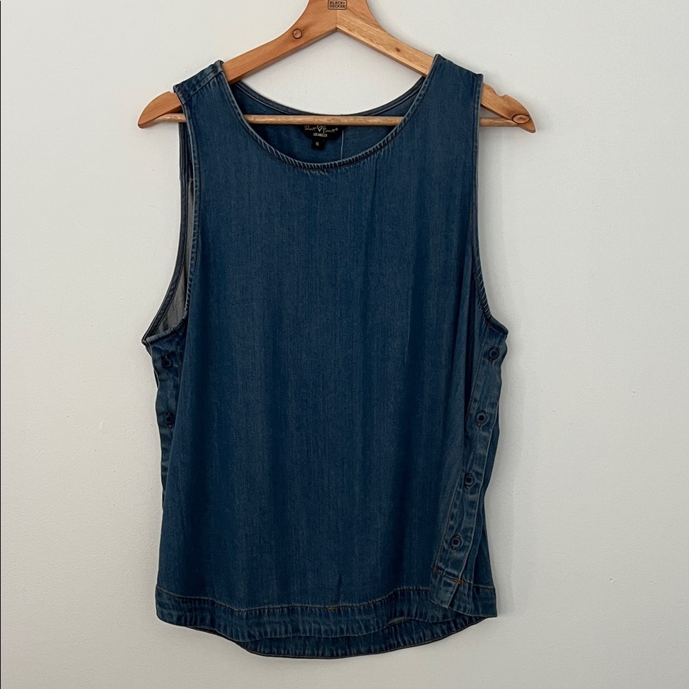 Women's Blue Denim Sleeveless Top